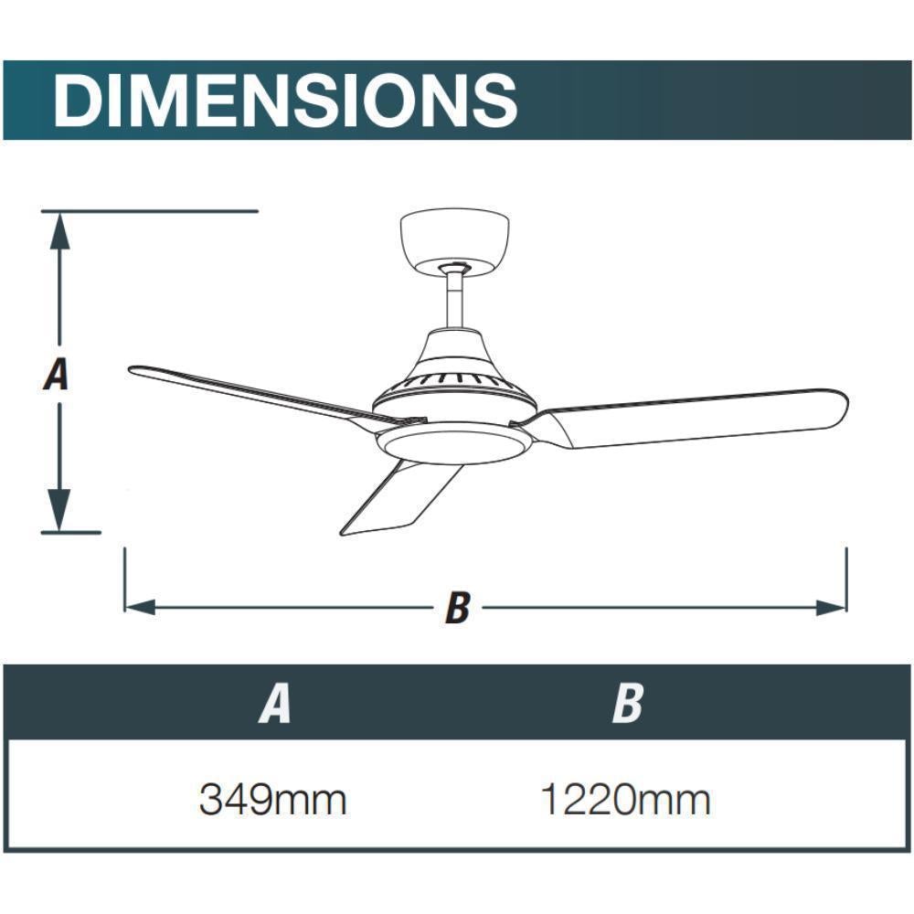Ventair STANZA-56 - 3 Blade 1400mm 56" AC Ceiling Fan - Mases LightingVentair