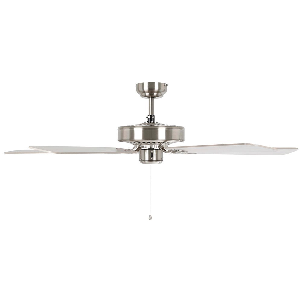 Waikiki 52" AC Fan Satin Nickel / Oak Blades - 20518108 - Mases LightingEglo