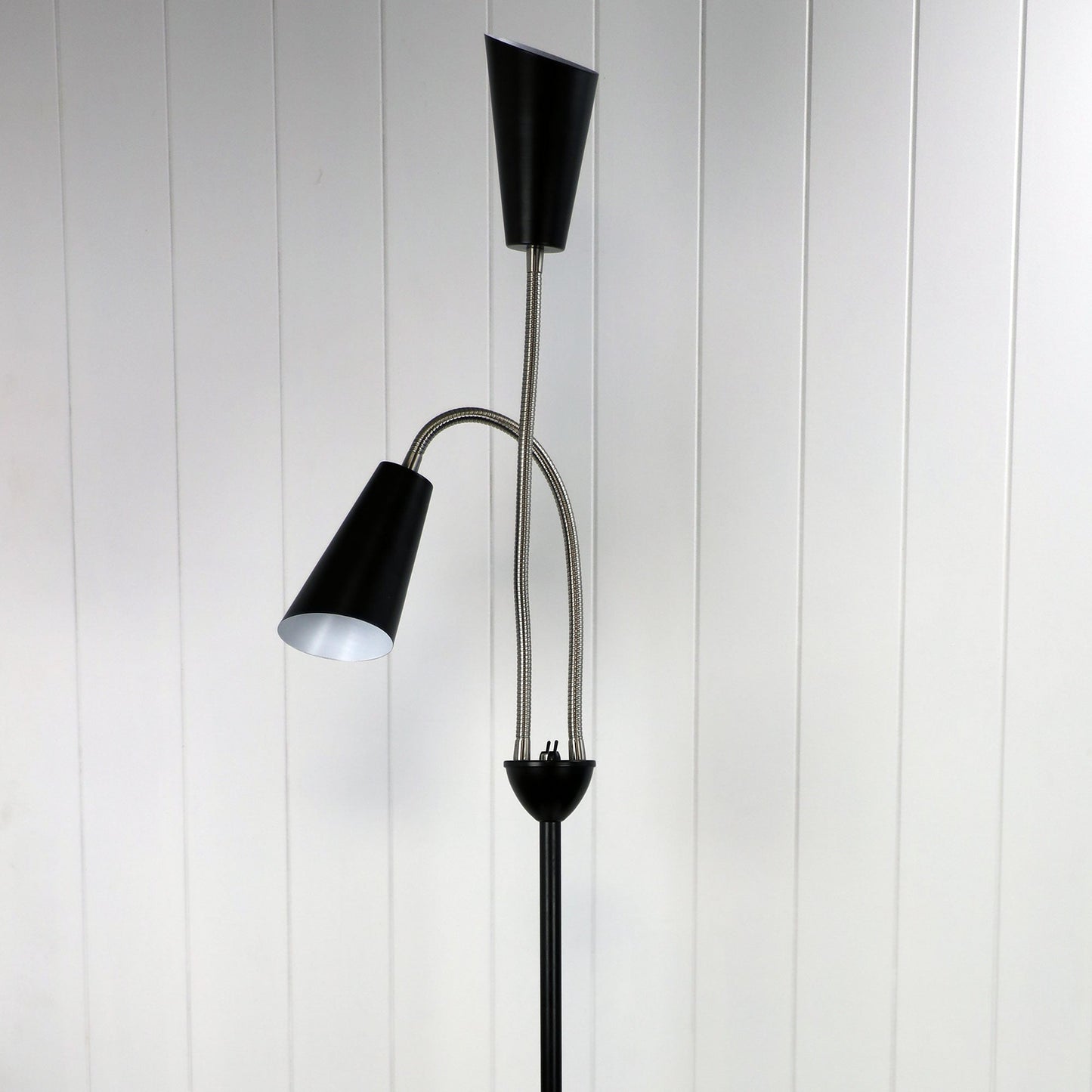 Walt 2 Light Floor Lamp Black & Brushed Chrome - SL98812BC - Mases LightingOriel Lighting