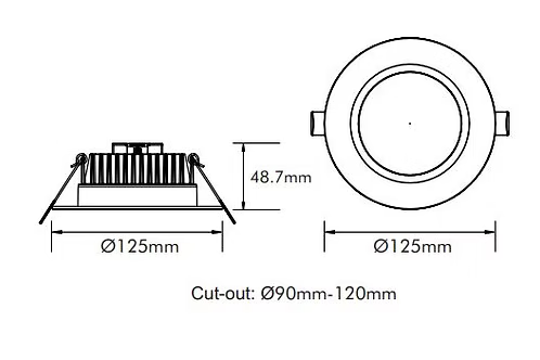 3A Recessed LED Downlight W125mm 15W White 5 CCT - DL1584/WH/TC