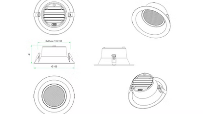 3A DL2008 20W Led Downlight Antiglare