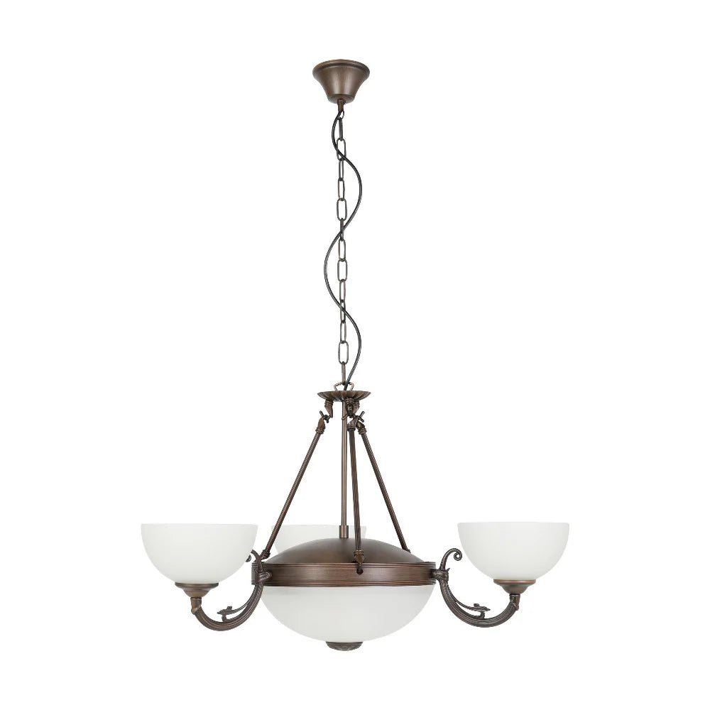 Eglo Savoy 5 Light Pendant Oil Rubbed Bronze / White - 204954