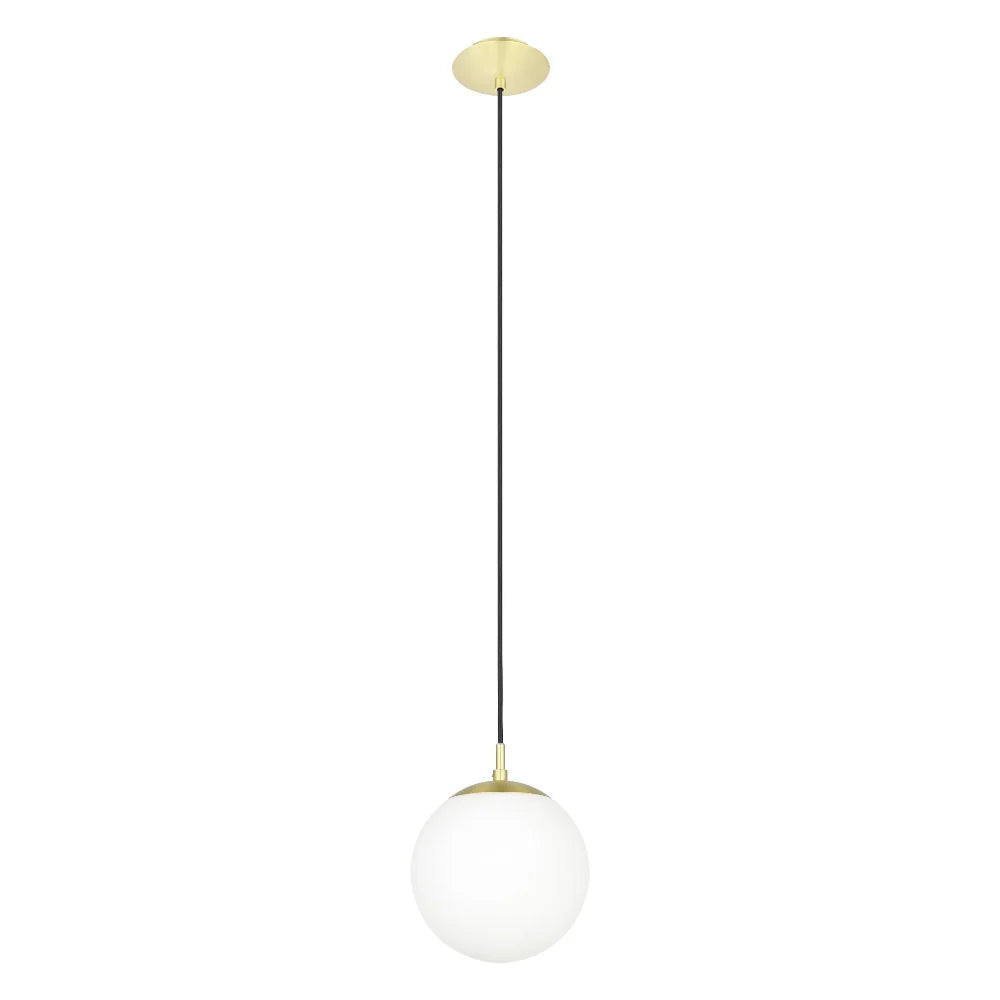 Eglo Rondo 1 Light Small Pendant Matt Brass / Opal Matt - 205012