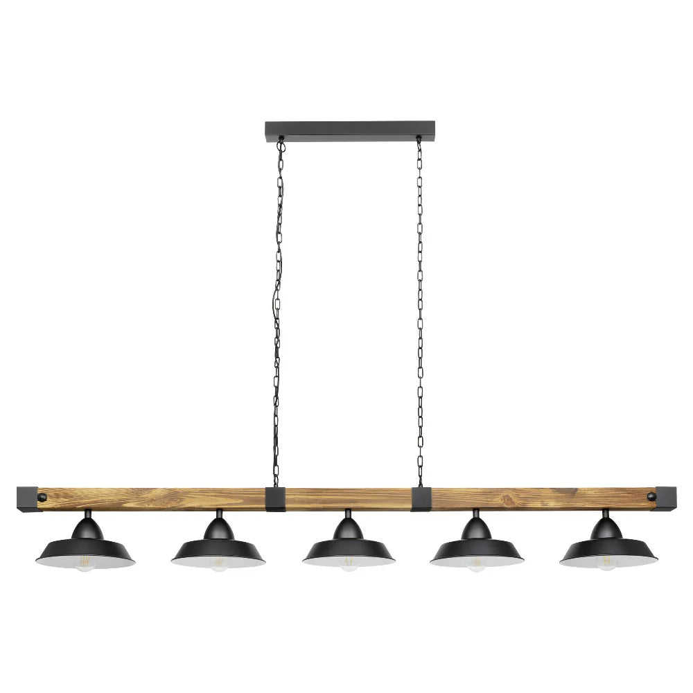 Eglo Oldbury 5 Light Pendant Black Steel - 205036