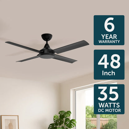 Brilliant Cairns 48" DC Ceiling Fan With of Without Light
