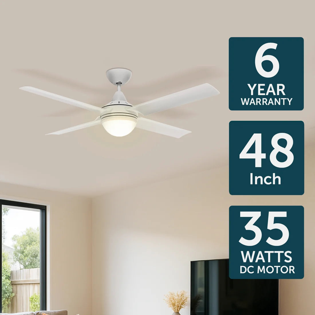 Brilliant Cairns 48" DC Ceiling Fan With of Without Light
