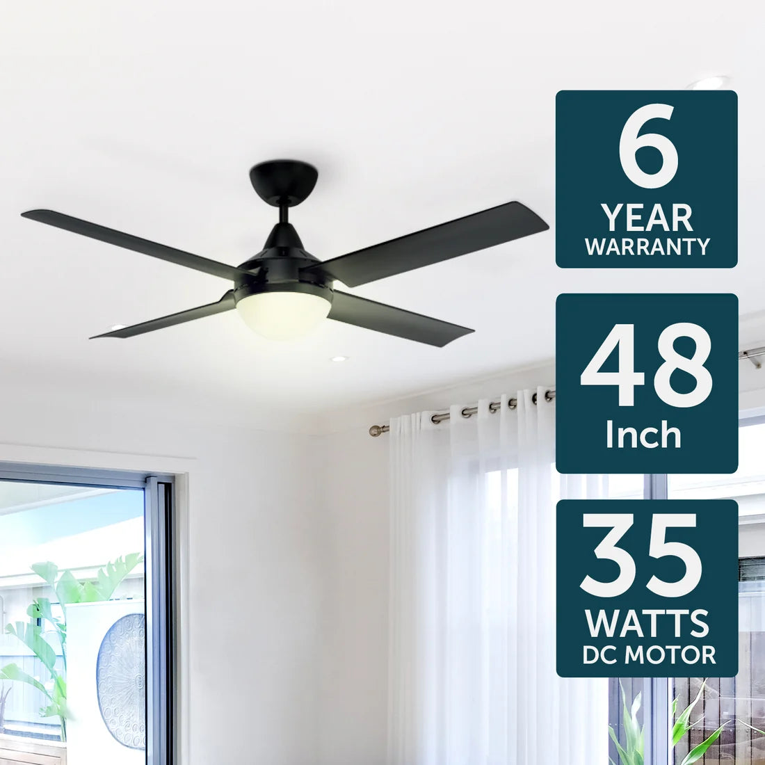 Brilliant Cairns 48" DC Ceiling Fan With of Without Light