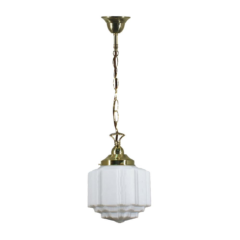 St Kilda 8" 1 Light CHAIN Pendant Light - Black/Chrome/Polished Brass