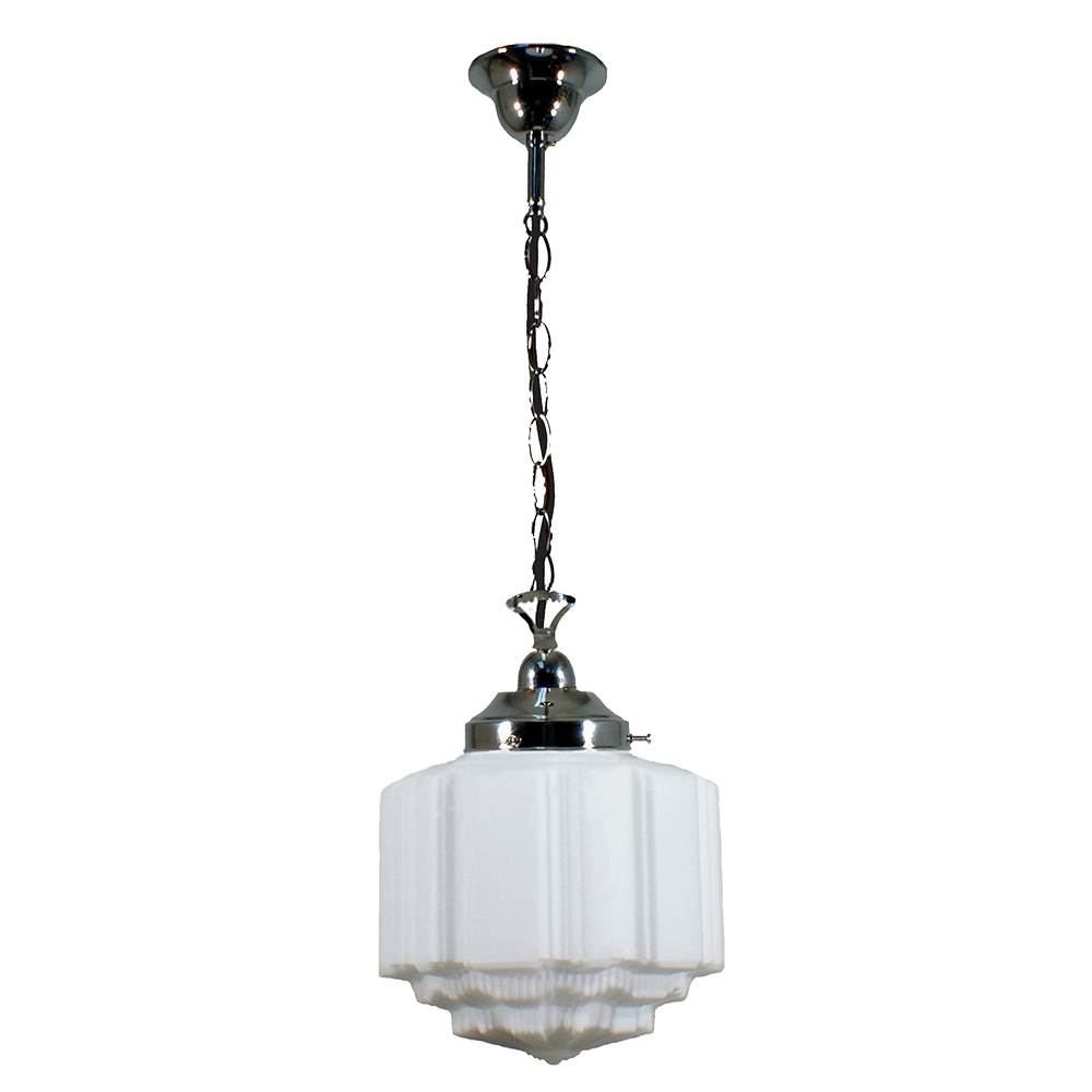 St Kilda 8" 1 Light CHAIN Pendant Light - Black/Chrome/Polished Brass