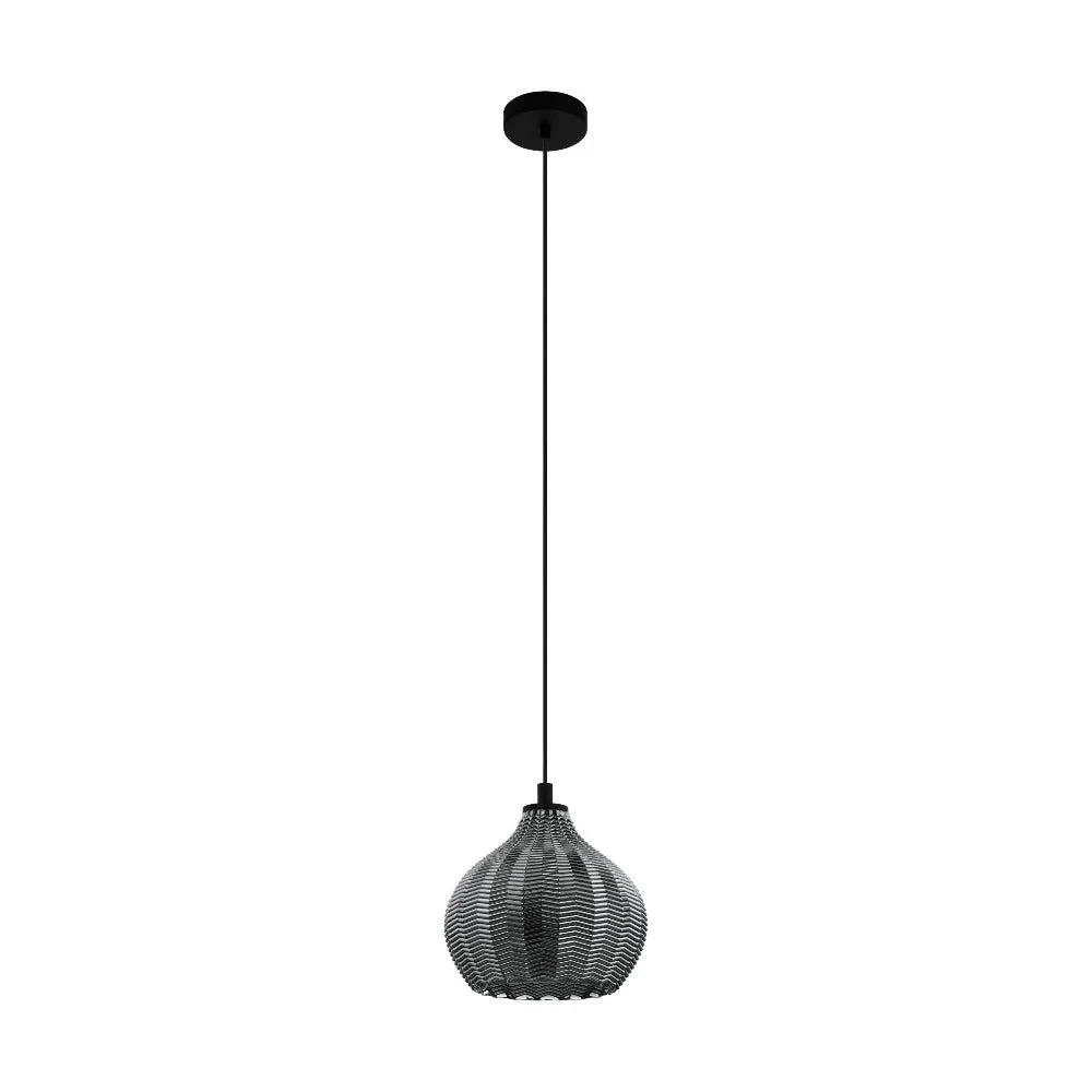 Eglo TAMALLAT Pendant Light Black Steel Black Glass - 43576N
