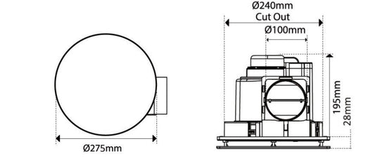 3A Altair 16 Exhaust Fan Round (H200-16) - Mases Lighting3A Lighting