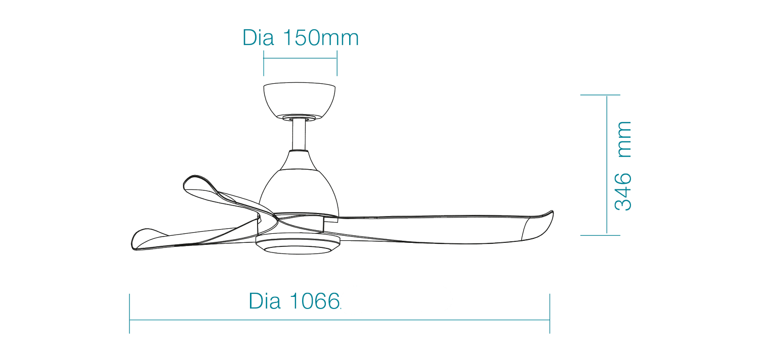 42" Scorpion DC Ceiling Fan Matt Black or Matt White MSDC103 by Martec