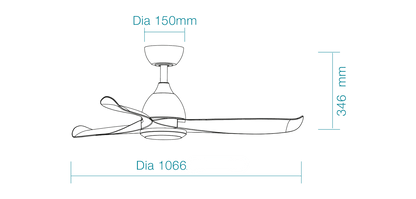 42" Scorpion DC Ceiling Fan Matt Black or Matt White MSDC103 by Martec - Mases LightingMartec