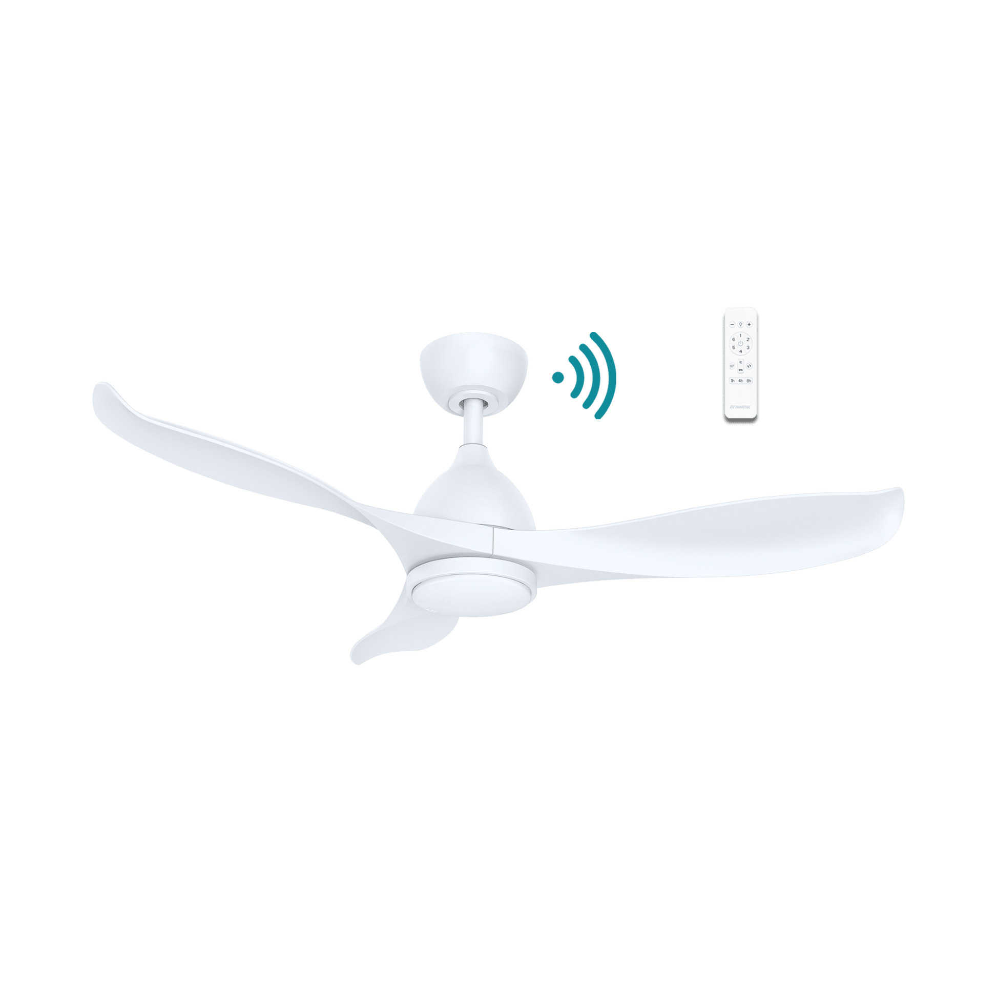 42" Scorpion DC Ceiling Fan Matt White or Matt Black with Light MSDC1033 Martec Lighting - Mases LightingMartec