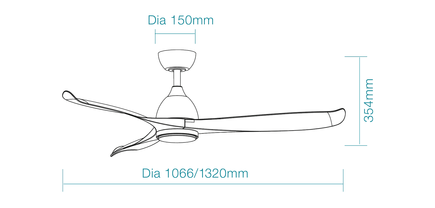42" Scorpion DC Ceiling Fan Matt White or Matt Black with Light MSDC1033 Martec Lighting - Mases LightingMartec