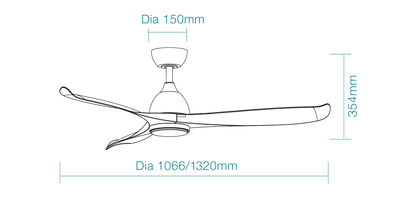 42" Scorpion DC Ceiling Fan Matt White or Matt Black with Light MSDC1033 Martec Lighting - Mases LightingMartec