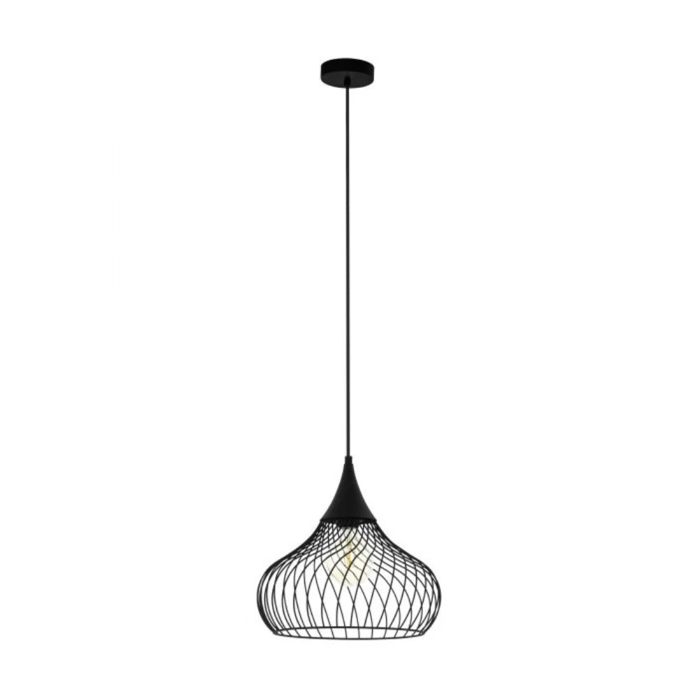 Eglo Staverton 1 Light Pendant Black Steel - 43344N