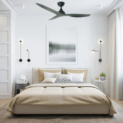 Martec Avoca 48" smart WiFi ceiling fan, matt white, black or oak — Mases Lighting