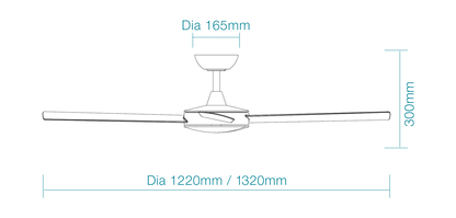 48" or 52" Proton DC Ceiling Fan Matt White | Martec Lighting - Mases LightingMartec