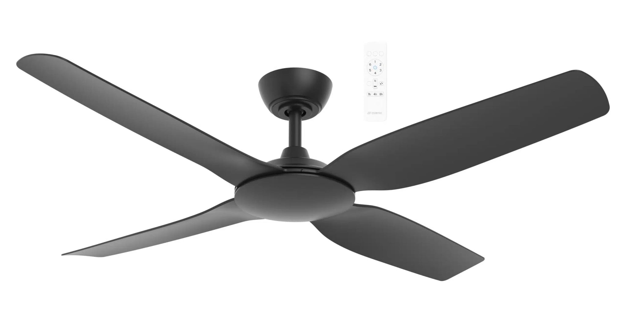 48" or 52" Viper DC Ceiling Fan Black Matt or White Matt 4 Blade by Martec Lighting - Mases LightingMartec