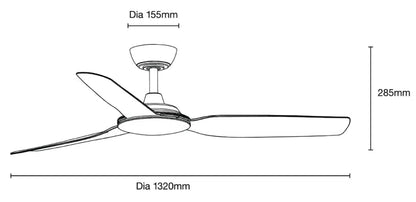 48" or 52" Viper DC Ceiling Fan Matt White or Matt Black 3 Blade by Martec Lighting - Mases LightingMartec