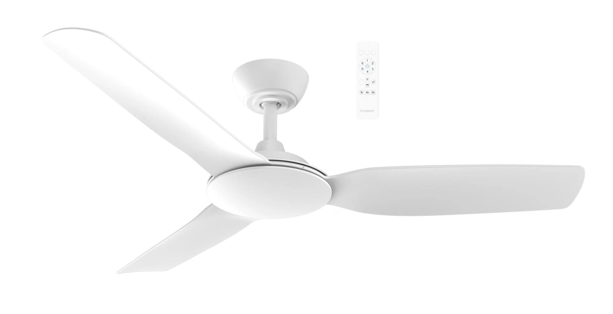 48" or 52" Viper DC Ceiling Fan Matt White or Matt Black 3 Blade by Martec Lighting - Mases LightingMartec