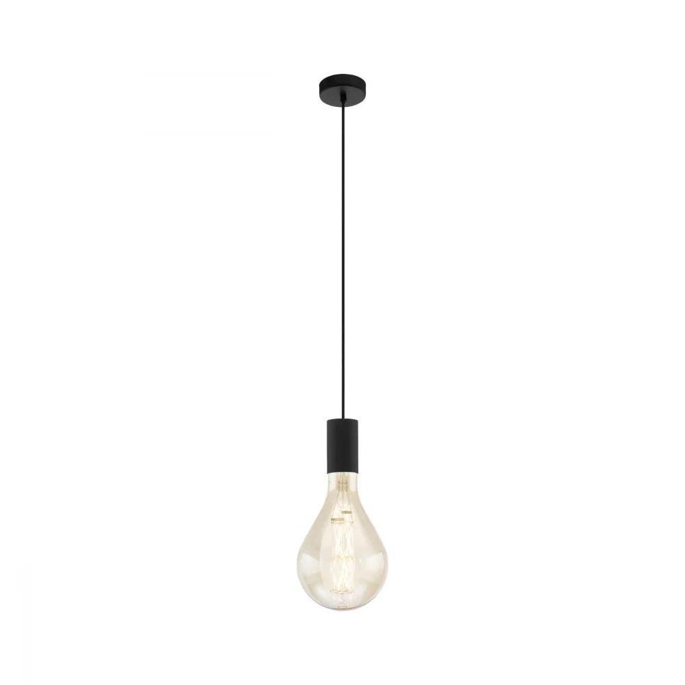 Eglo Tavistock 1 Light Pendant Black 100mm - 49074N