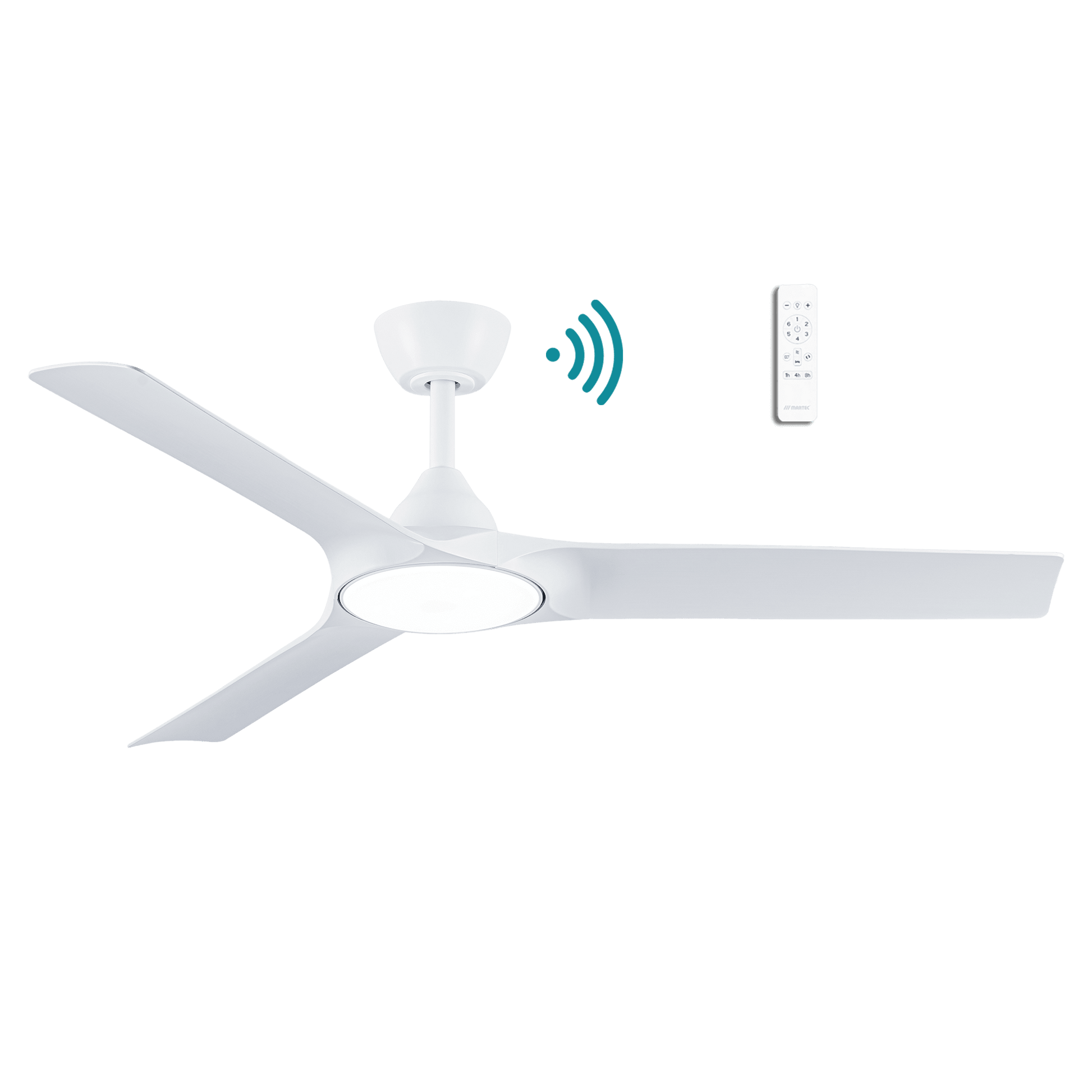 52” Alpine Smart DC Ceiling Fan Black/Walnut, White, Pewter/Charcoal with Light MDCA1333 | Martec Lighting - Mases LightingMartec