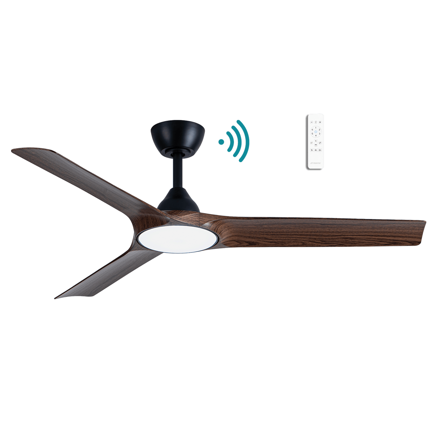 52” Alpine Smart DC Ceiling Fan Black/Walnut, White, Pewter/Charcoal with Light MDCA1333 | Martec Lighting - Mases LightingMartec