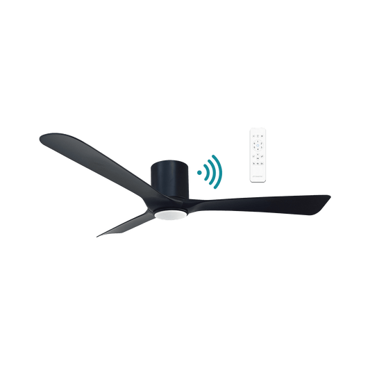 52" Fresno Smart WIFI DC Ceiling Fan Matt Black, Matt White or Black Walnut With Light by Martec - Mases LightingMartec