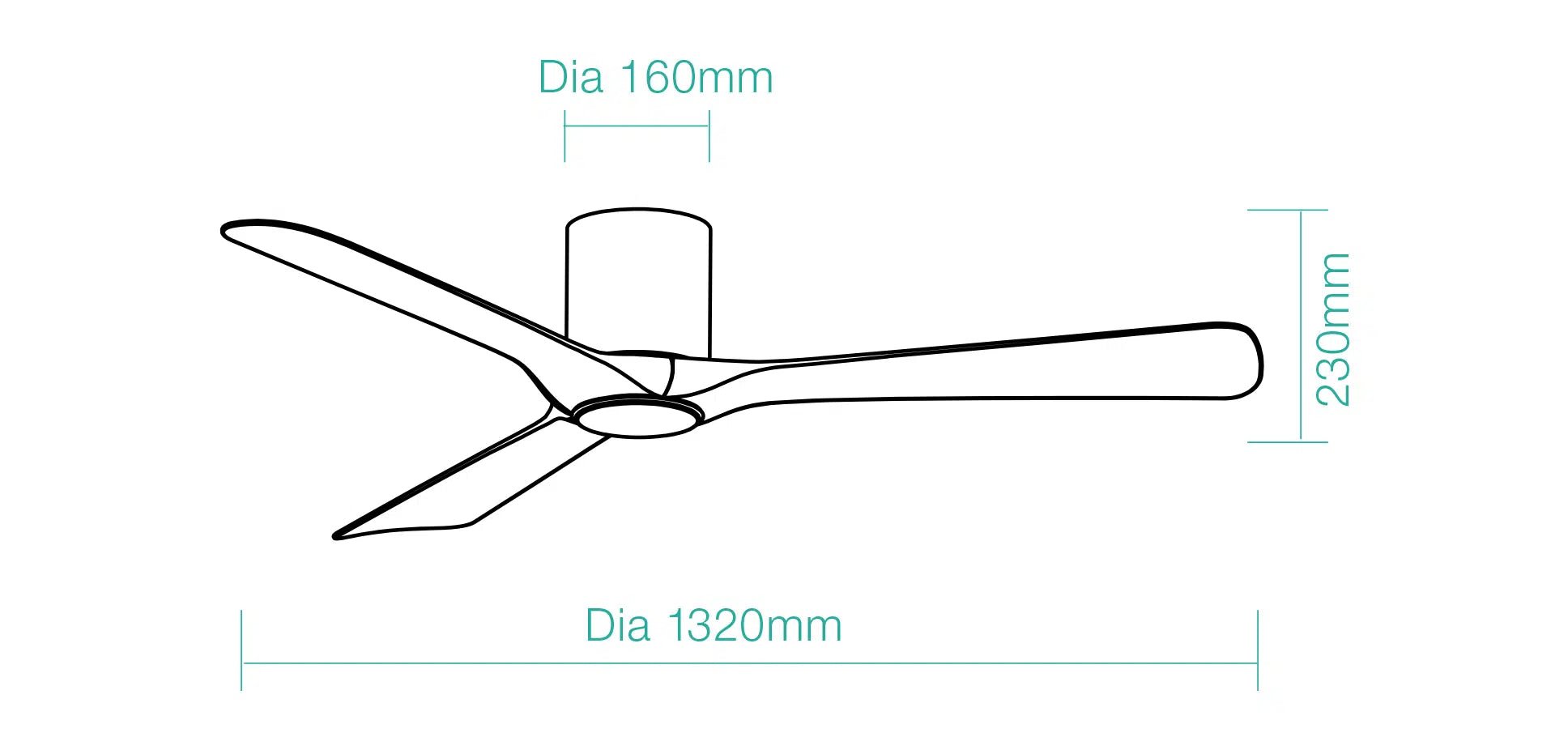 52" Fresno Smart WIFI DC Ceiling Fan Matt Black, Matt White or Black Walnut With Light by Martec