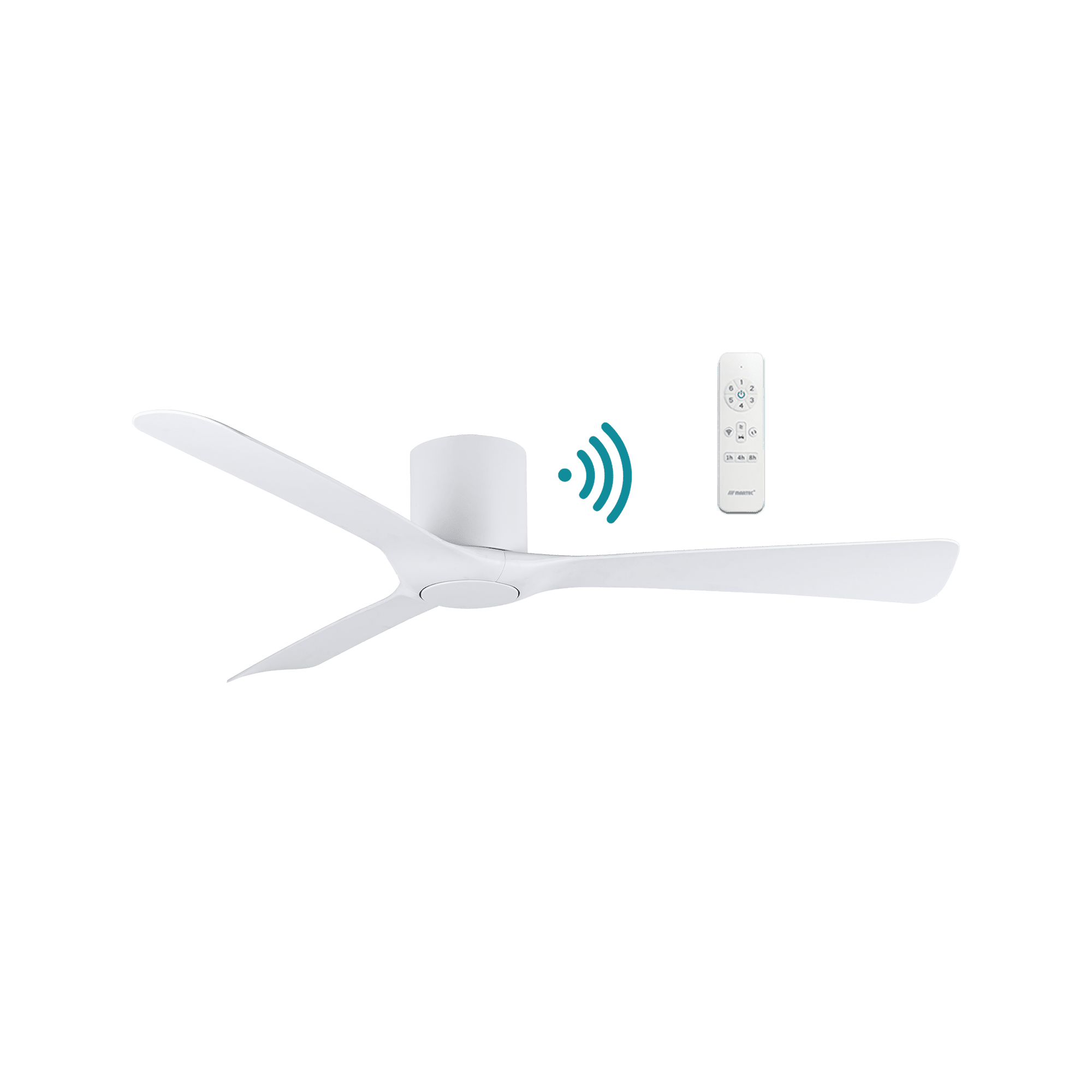 52" Fresno Smart WIFI DC Ceiling Fan Matt White, Matt Black or Black/Walnut | Martec - Mases LightingMartec