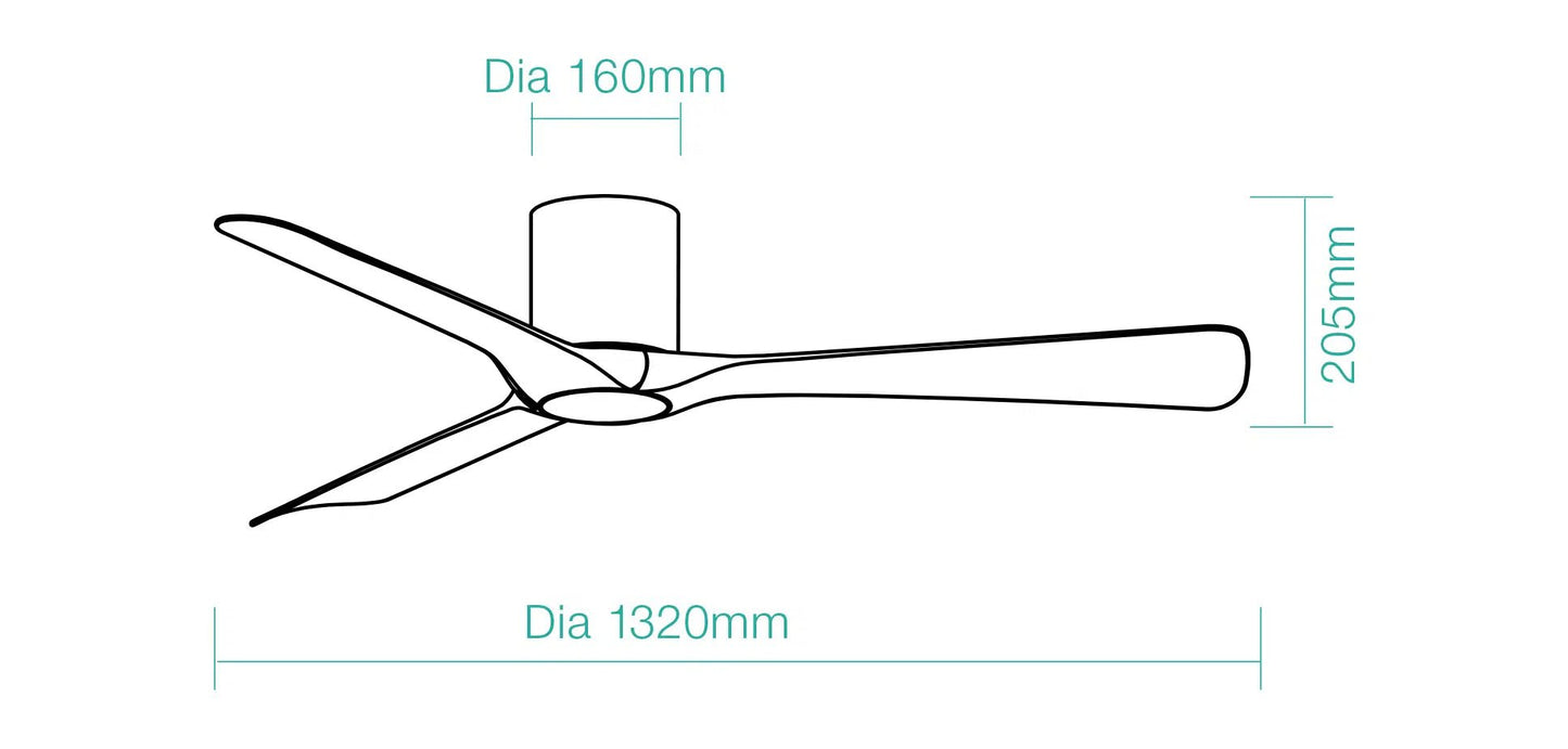 52" Fresno Smart WIFI DC Ceiling Fan Matt White, Matt Black or Black/Walnut | Martec - Mases LightingMartec
