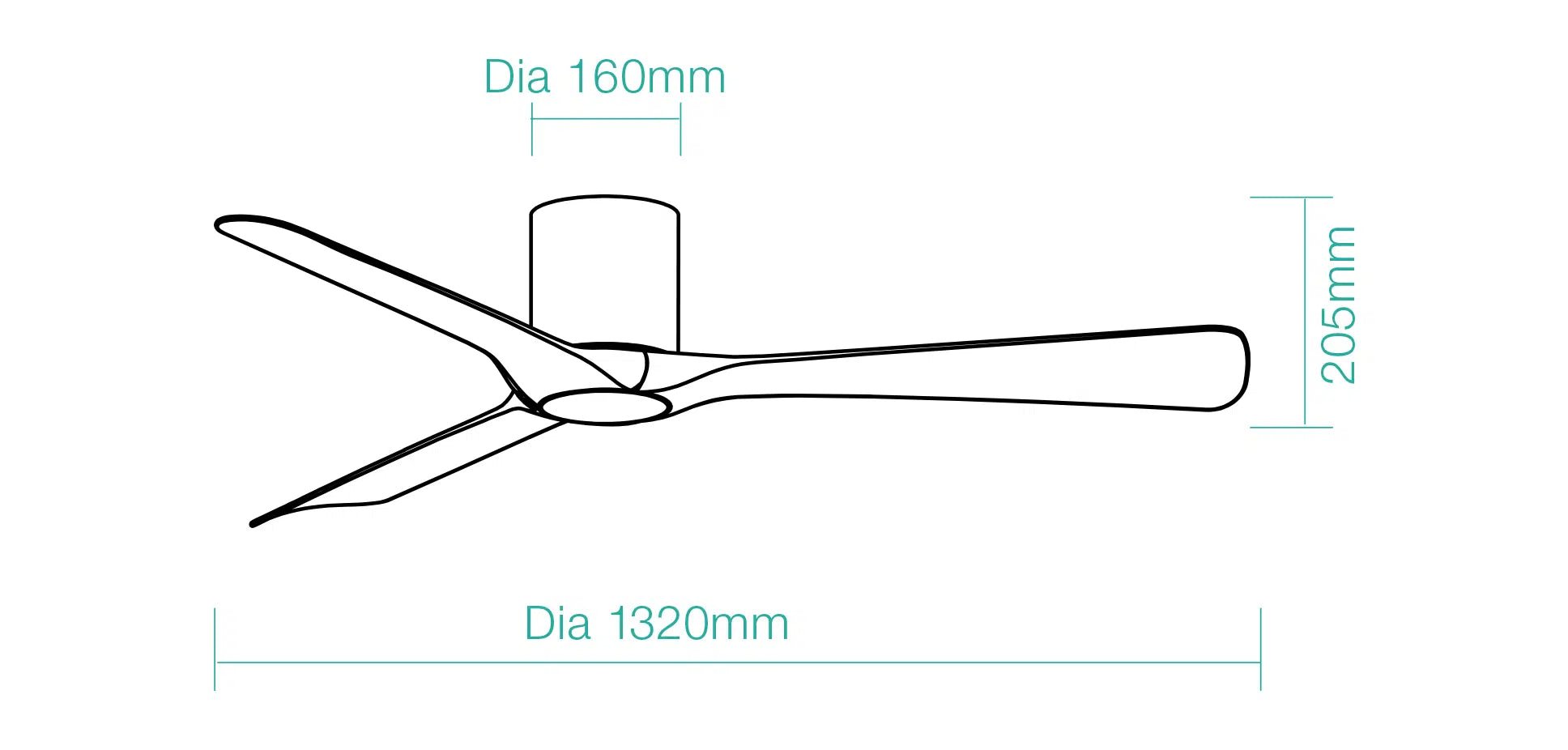 52" Fresno Smart WIFI DC Ceiling Fan Matt White, Matt Black or Black/Walnut | Martec
