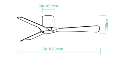 52" Fresno Smart WIFI DC Ceiling Fan Matt White, Matt Black or Black/Walnut | Martec - Mases LightingMartec