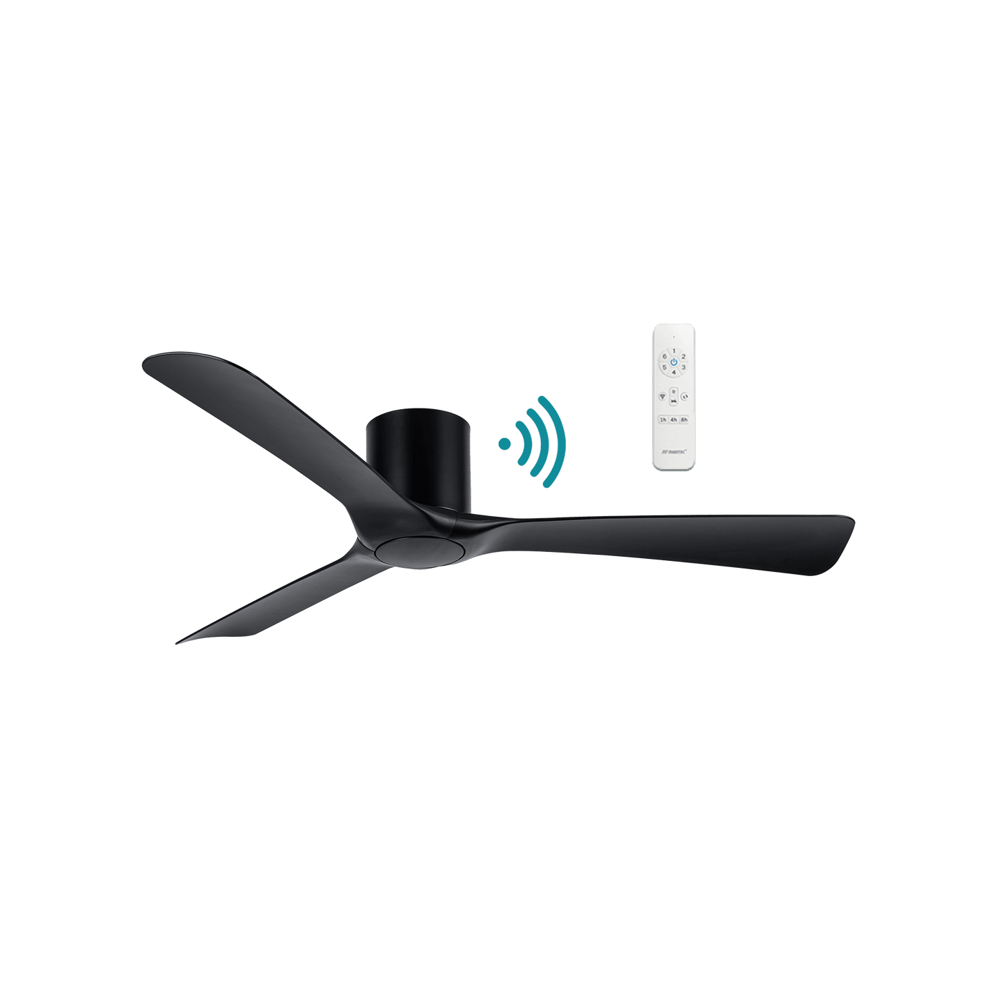52" Fresno Smart WIFI DC Ceiling Fan Matt White, Matt Black or Black/Walnut | Martec - Mases LightingMartec