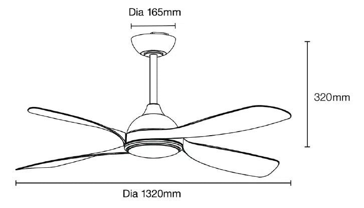 52" Hampton Smart WIFI DC Ceiling Fan White/Oak by Martec Lighting