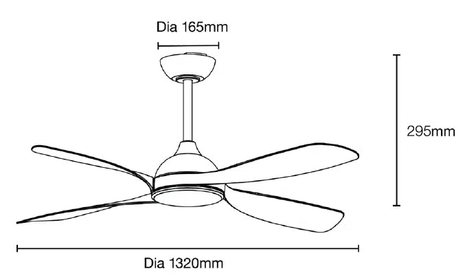 52" Hampton Smart WIFI DC Ceiling Fan White/Oak With Light by Martec Lighting