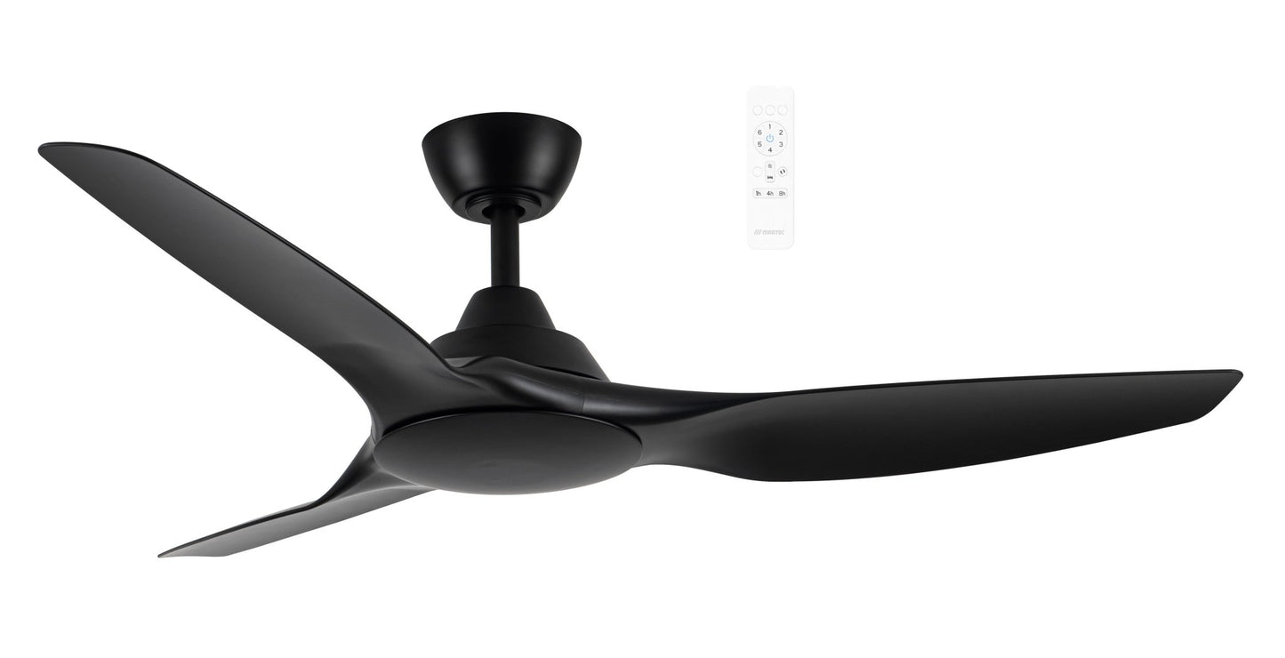 52" Impact DC Ceiling Fan Matt Black, Matt White, Matt Black/Walnut MIDC133 Martec Lighting - Mases LightingMartec