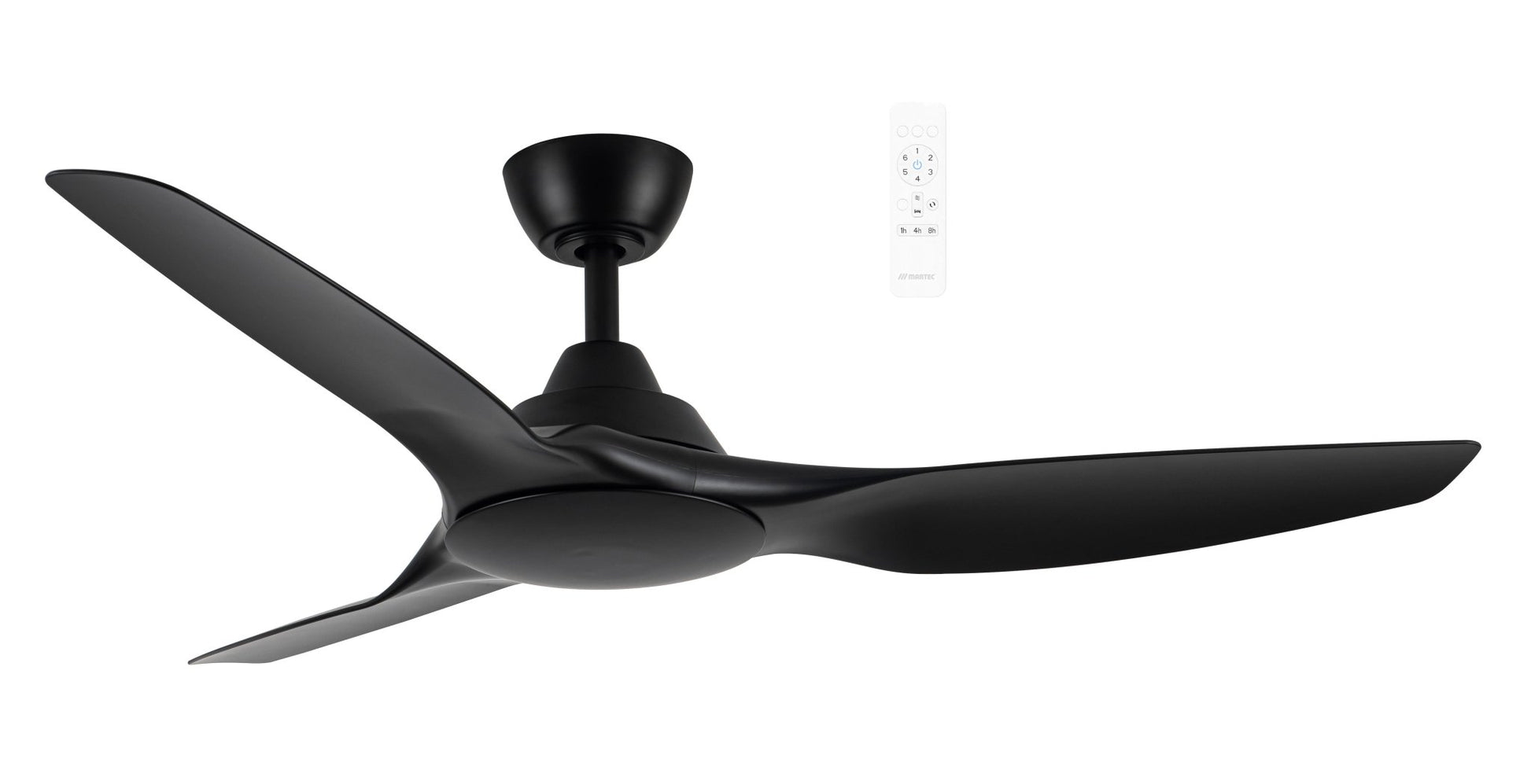 52" Impact DC Ceiling Fan Matt Black, Matt White, Matt Black/Walnut MIDC133 Martec Lighting - Mases LightingMartec