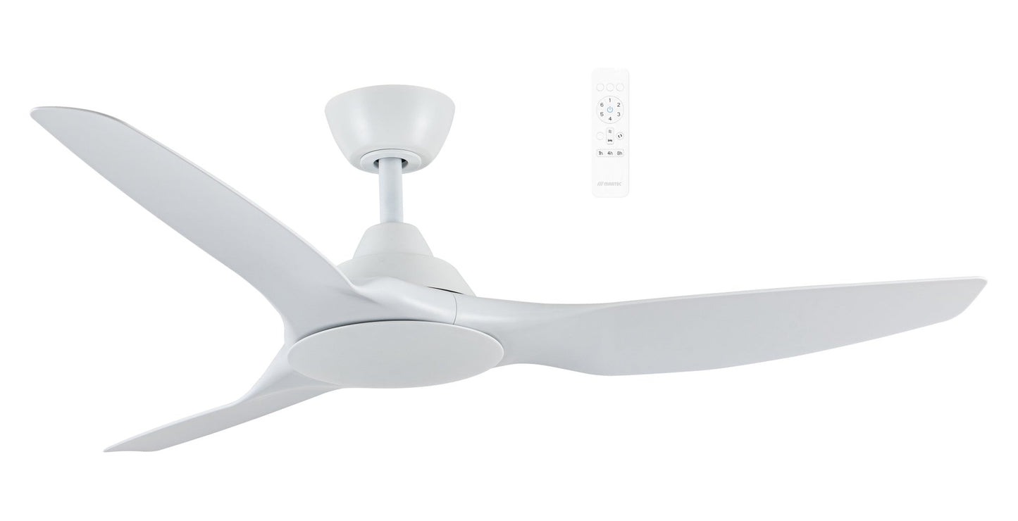 52" Impact DC Ceiling Fan Matt Black, Matt White, Matt Black/Walnut MIDC133 Martec Lighting - Mases LightingMartec
