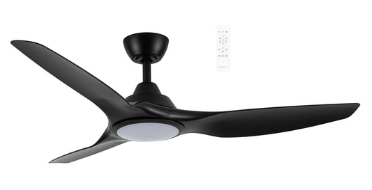 52" Impact DC Ceiling Fan Matt Black, Matt White, Matt Black/Walnut with Light MIDC1333 Martec Lighting - Mases LightingMartec
