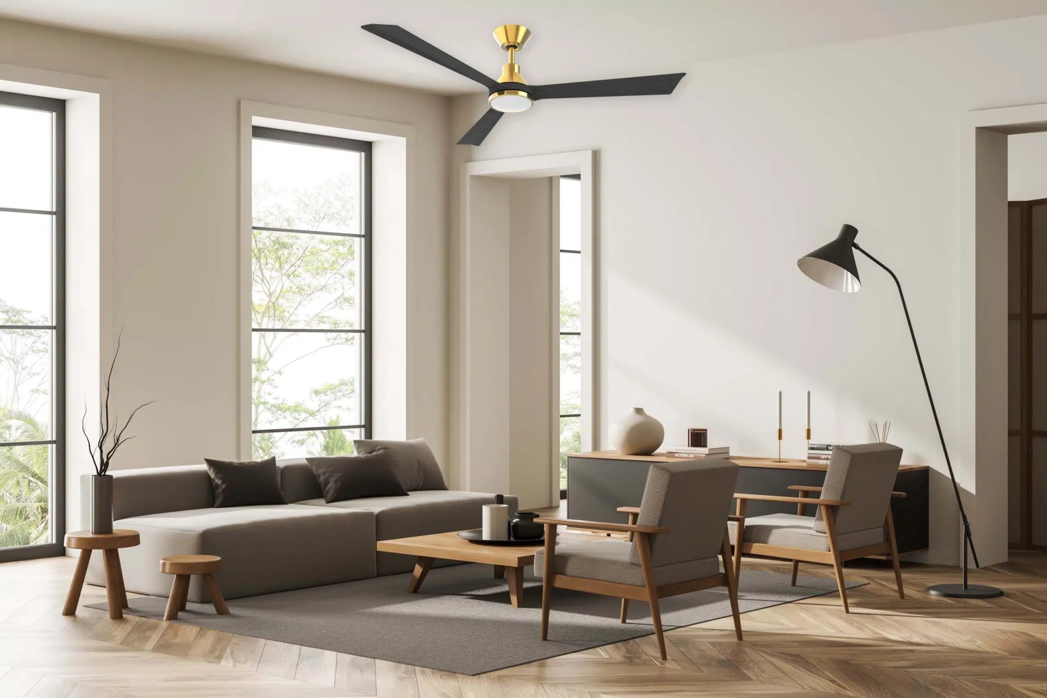 52" Riviera WiFi  DC Ceiling Fan Antique Bronze/Charcoal with Light MRDC1333ACH Martec Lighting