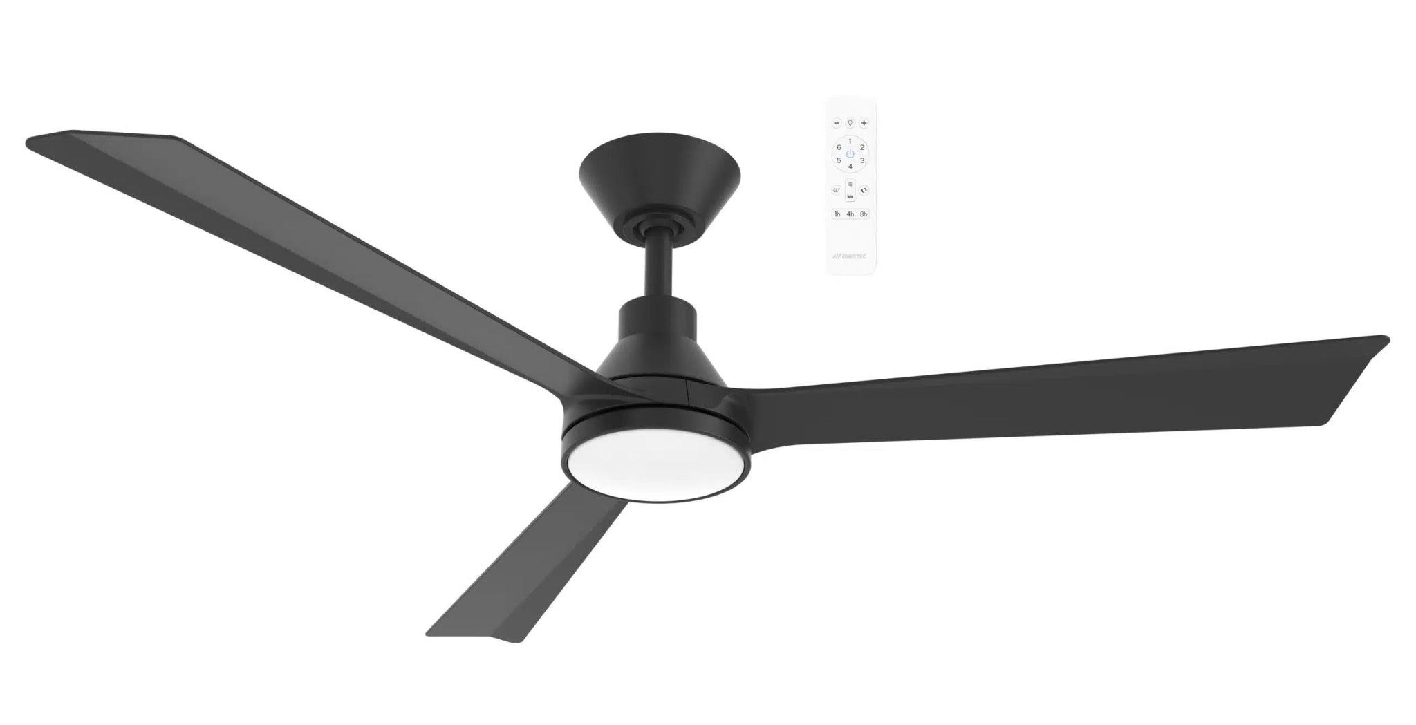 52" Riviera WiFi DC Ceiling Fan Black with Light MRDC1333M Martec Lighting - Mases LightingMartec