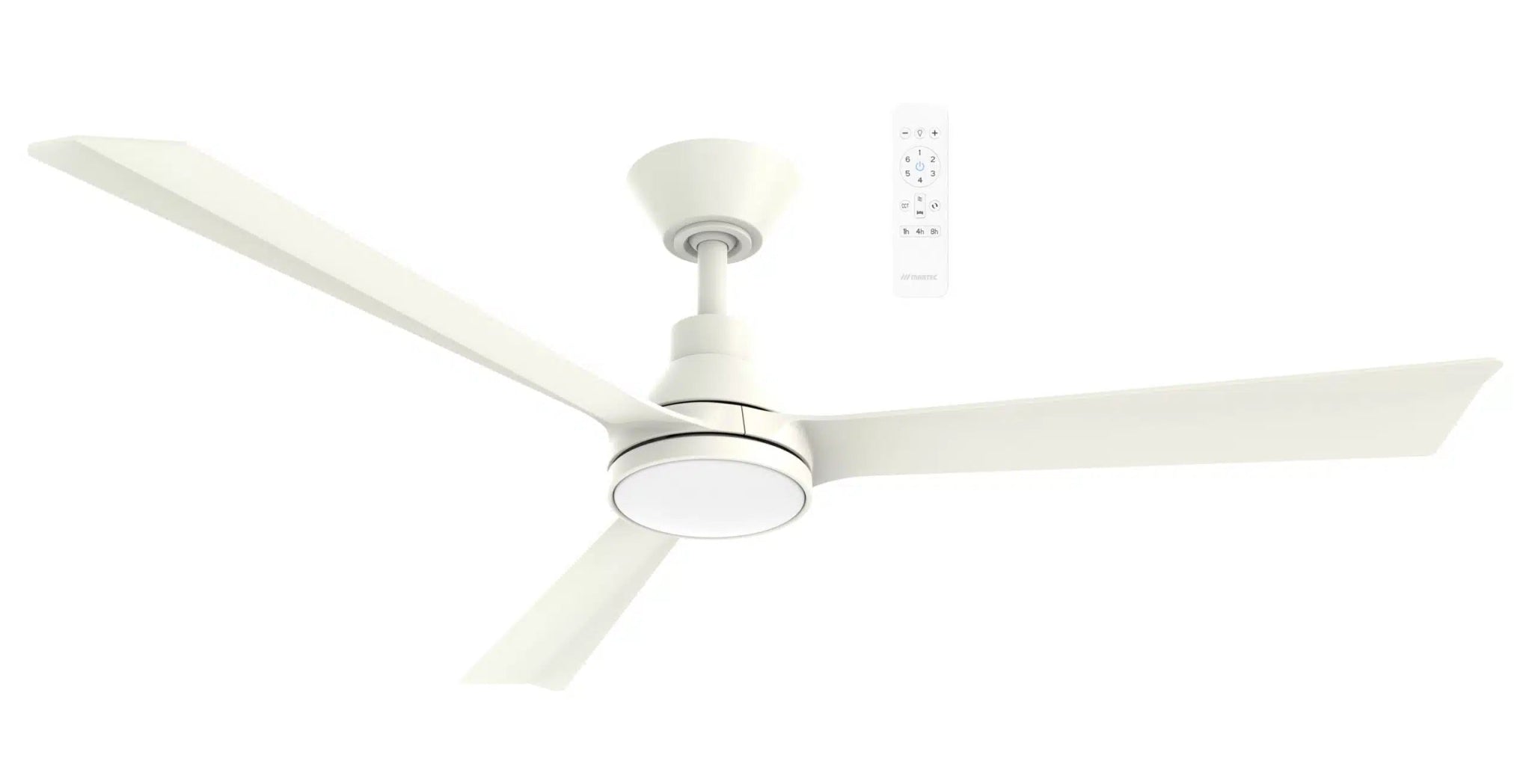 52" Riviera WiFi DC Ceiling Fan Matt White with Light MRDC1333 Martec Lighting - Mases LightingMartec