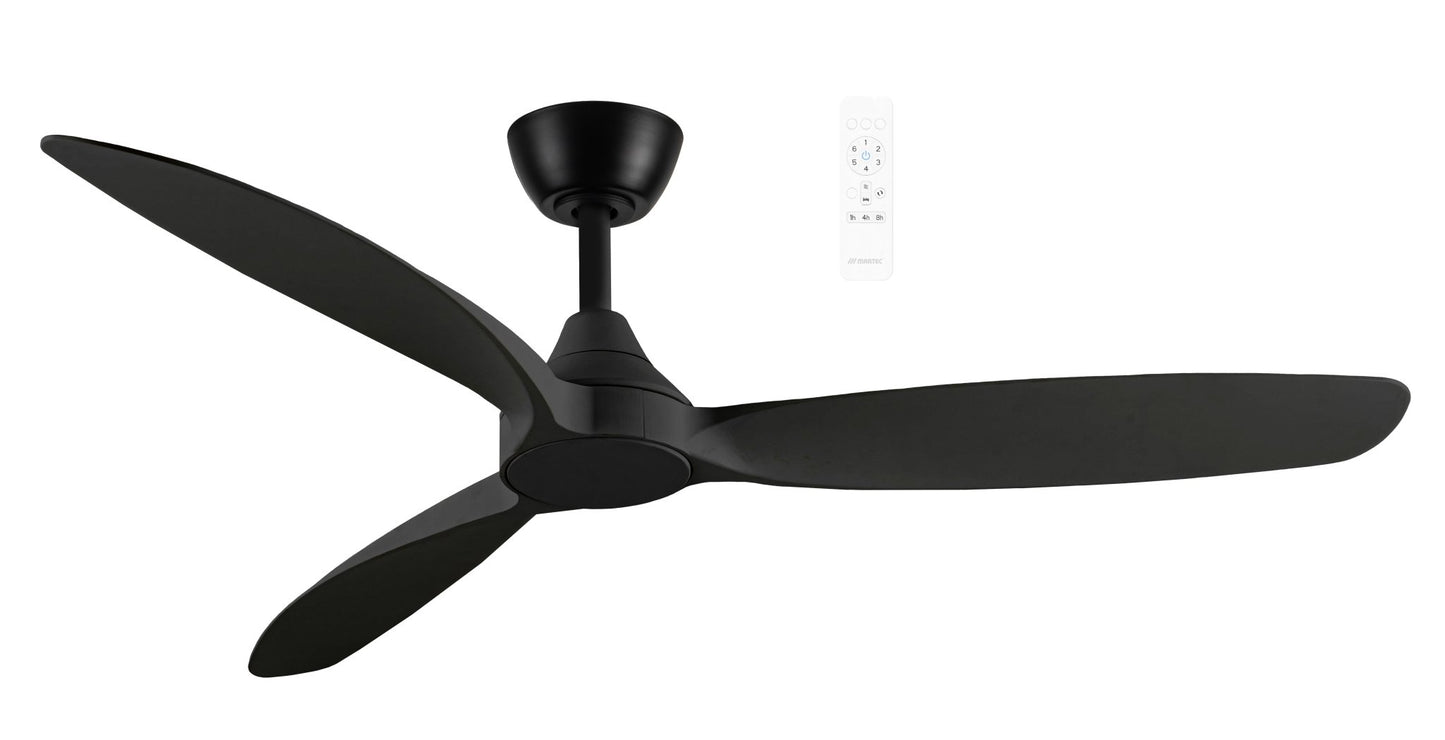 52" Seaforth DC Ceiling Fan Matt Black, Matt White, Matt Black/Teak MDCS133 Martec Lighting - Mases LightingMartec