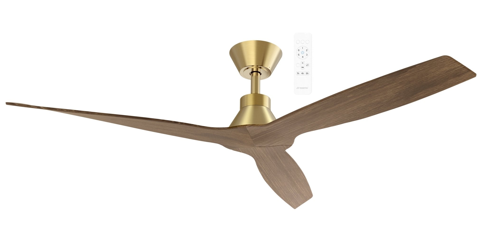 52" Triumph DC Ceiling Fan Antique Bronze/Walnut, Matt Black, Matt White MDCT133 Martec Lighting