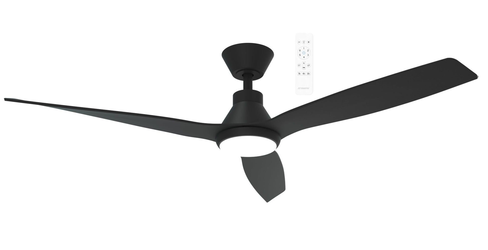 52" Triumph DC Ceiling Fan Antique Bronze/Walnut, Matt Black, Matt White with Light MDCT1333 Martec Lighting - Mases LightingMartec