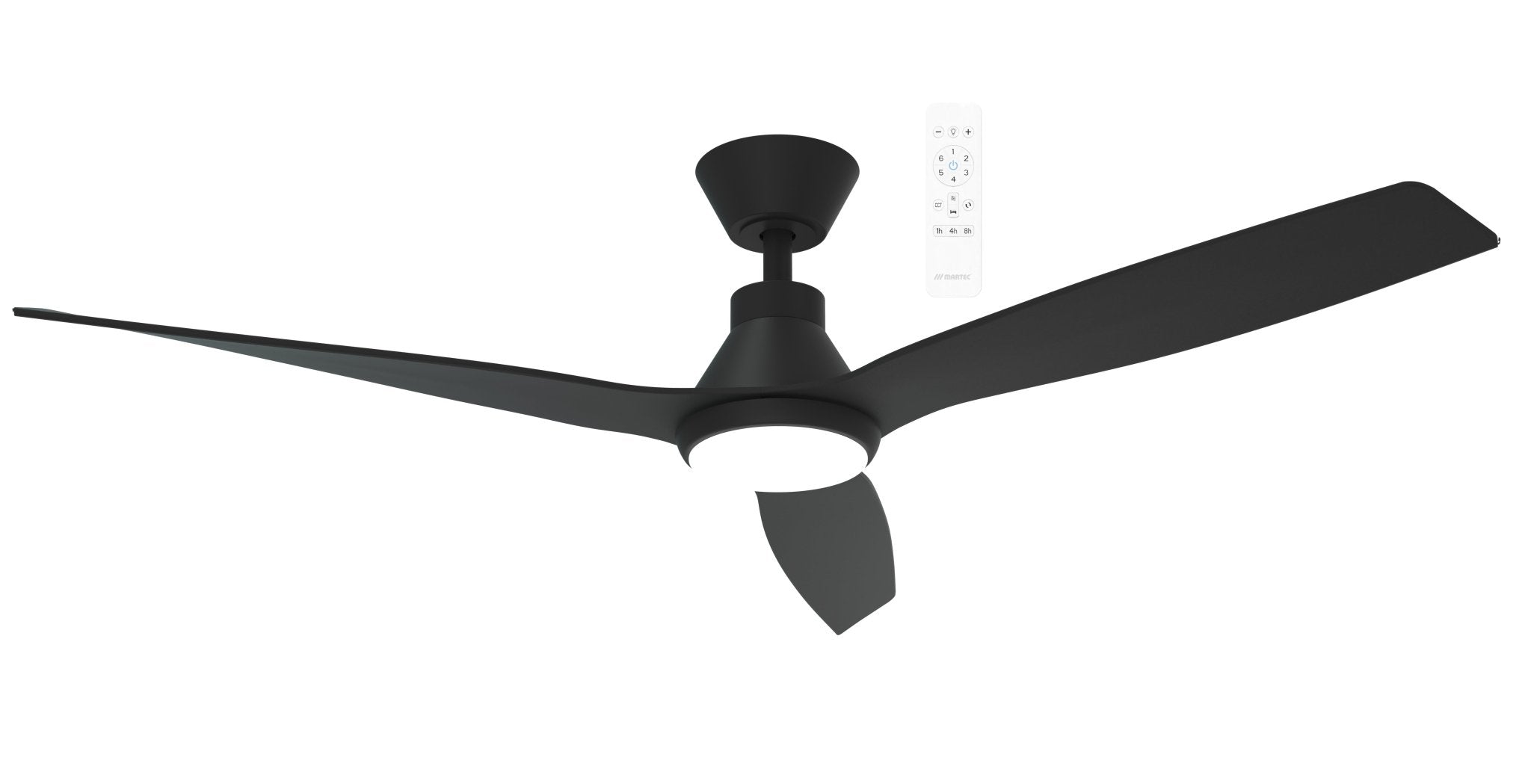 52" Triumph DC Ceiling Fan Antique Bronze/Walnut, Matt Black, Matt White with Light MDCT1333 Martec Lighting