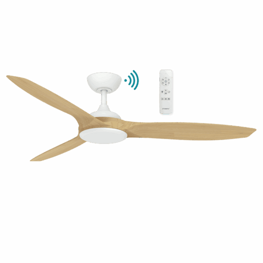56″ (1420mm) Newport DC Ceiling Fan White Oak With Light or Without Light | Remote Control by Martec - Mases LightingMartec